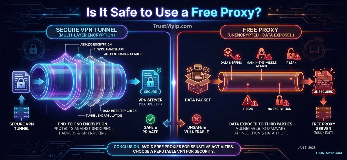 Is it Safe to Use Free Proxy? (Benefits & Risks Guide 2026)