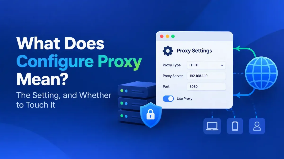 What Does Configure Proxy Mean The Setting, and Whether to Touch It