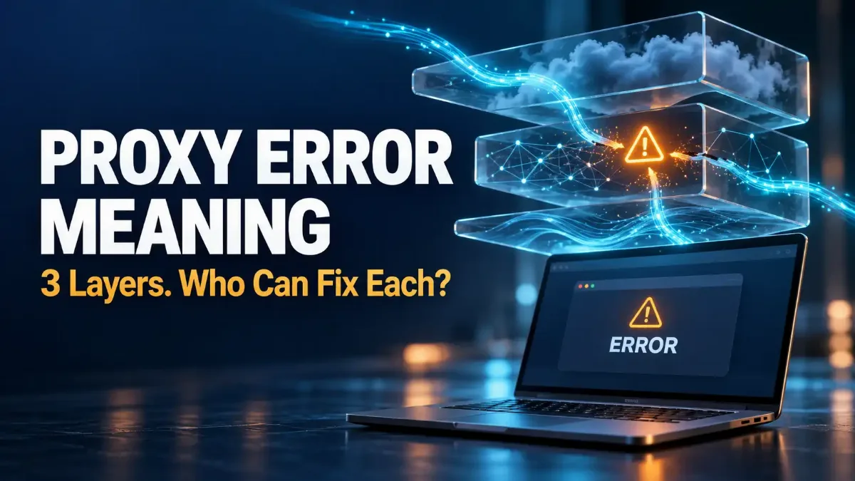 Proxy Error Meaning: Who Can Actually Fix It