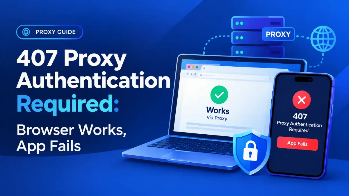407 Proxy Authentication Required Browser Works, App Fails