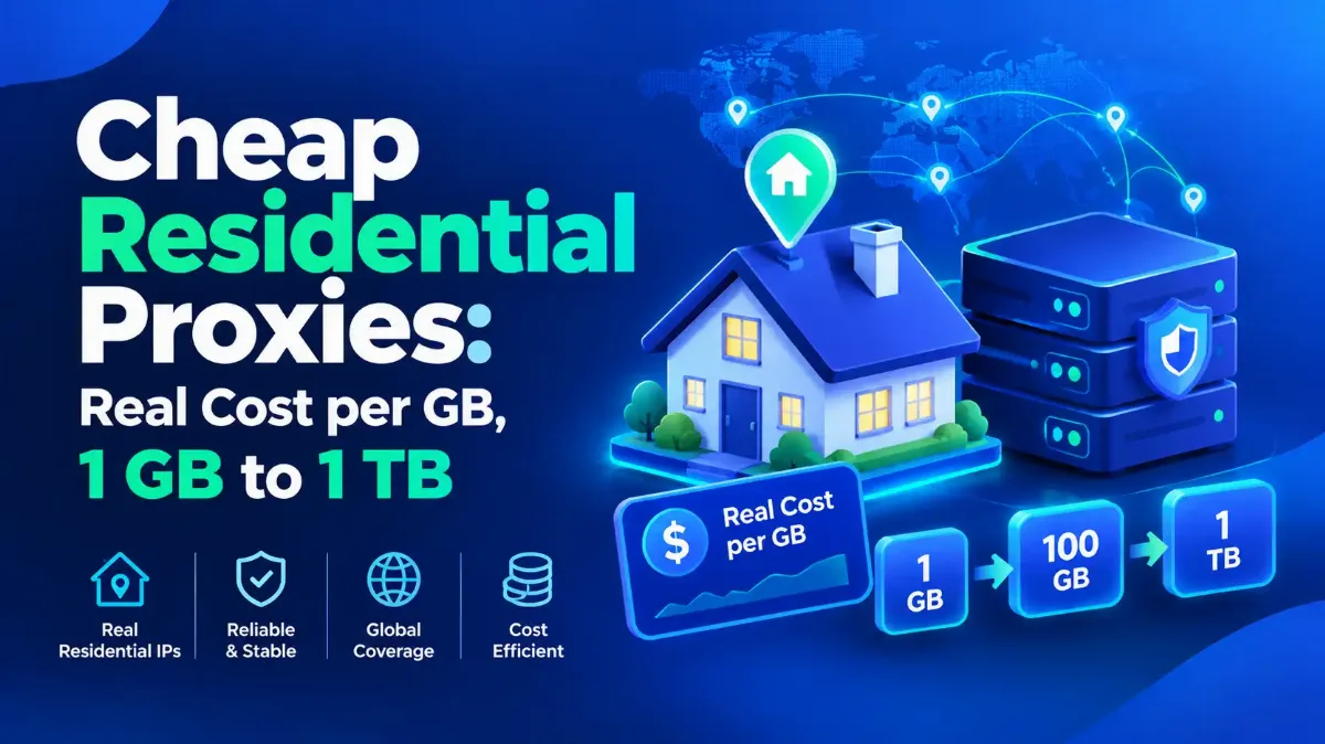 Cheap Residential Proxies: Real Cost per GB, 1 GB to 1 TB