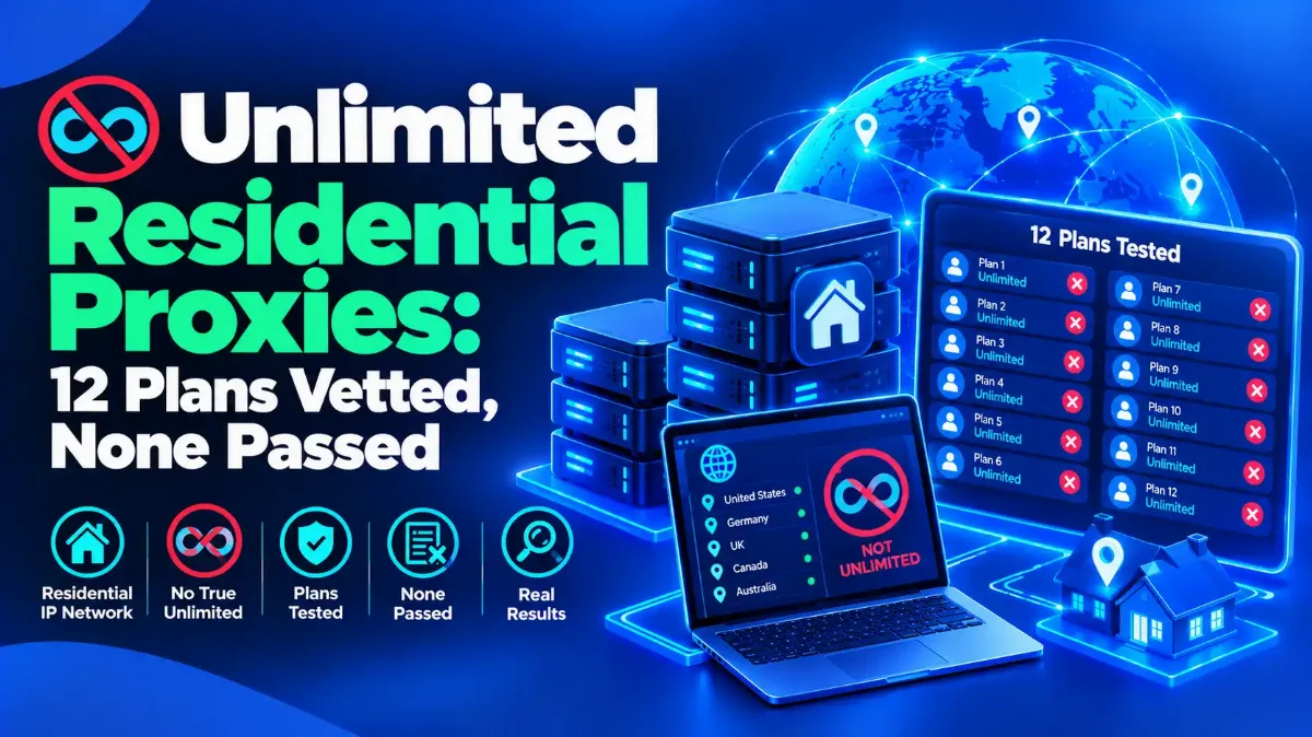 Unlimited Residential Proxies: 12 Plans Vetted, None Passed