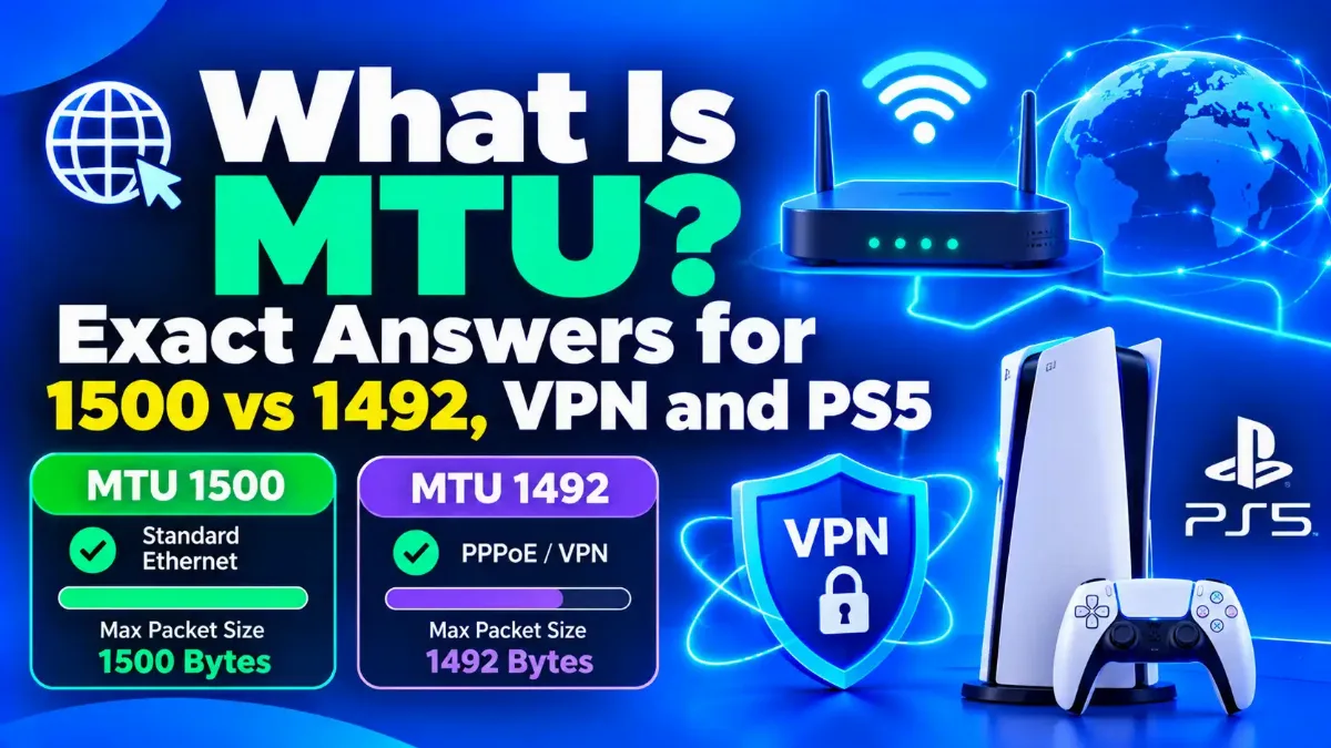 What Is MTU? Exact Answers for 1500 vs 1492, VPN and PS5